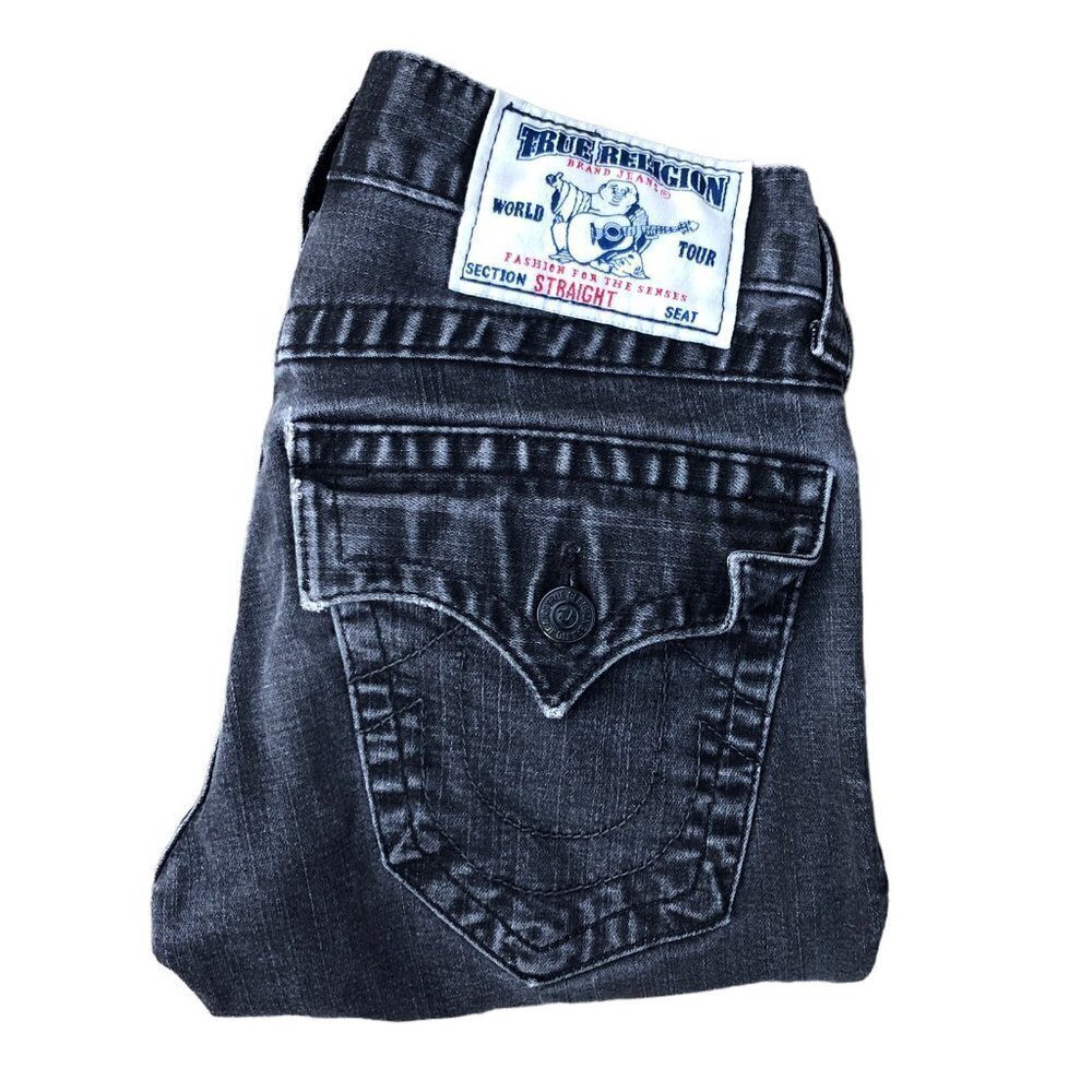 Vintage True Religion Jeans Size 27 STRAIGHT Gray